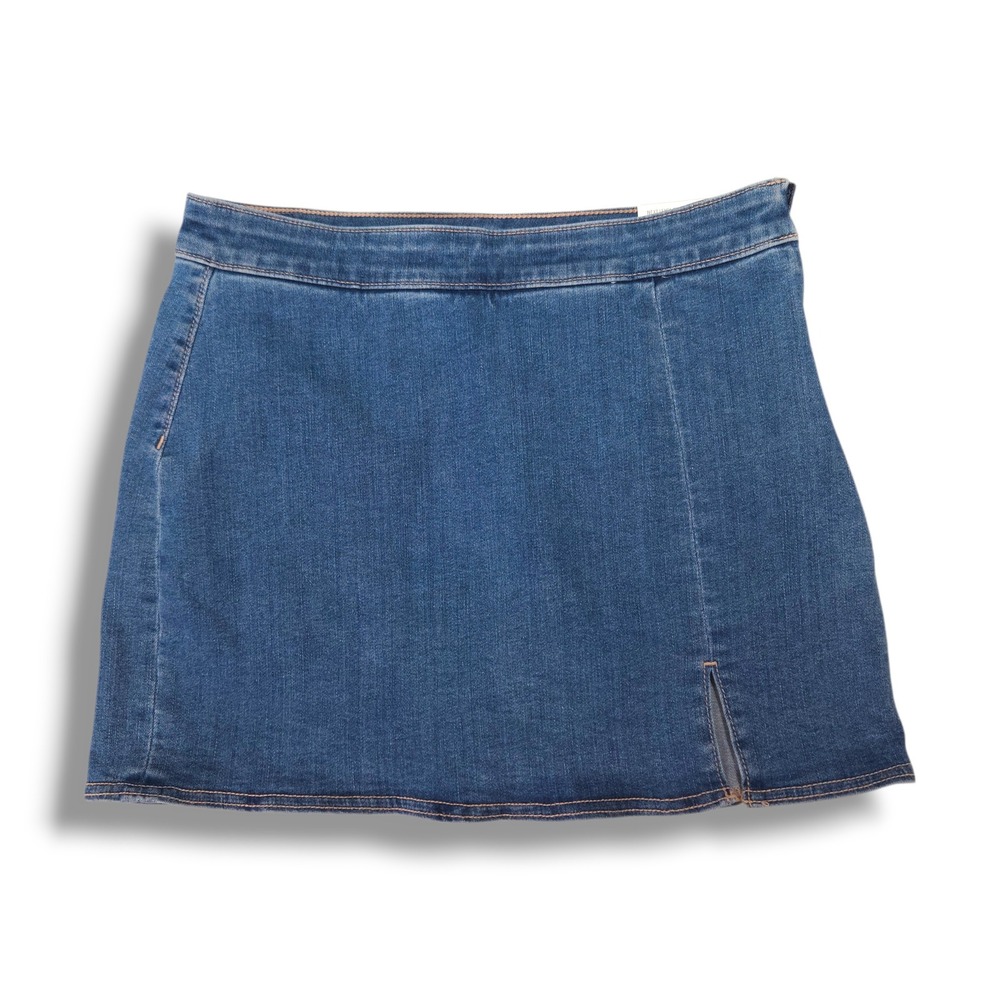 American Eagle High Rise Mini Skort Next Level Stretch Denim Blue Wash Size 4